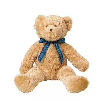   Mumbles - Mackó skót kockás szalaggal - Light Brown - Kicsi - 20,5 cm