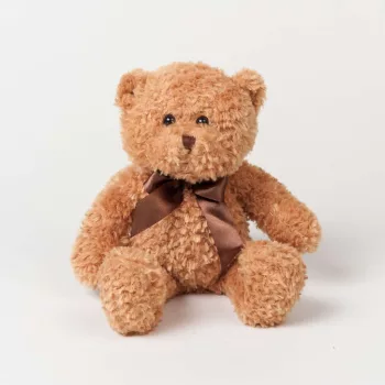   Mumbles - Plüssmackó, színben harmonizáló szalaggal - Light Brown - Ülve kb 23 cm