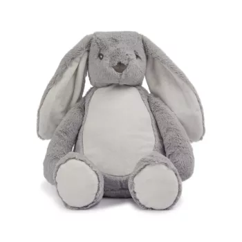   Mumbles Zippie - Nyuszi hímezhető pocakkal - Grey - Ülve kb 32 cm