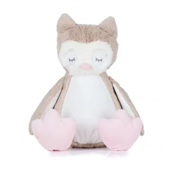   Mumbles Zippie - Bagoly hímezhető pocakkal - Light Brown - Ülve kb 30 cm