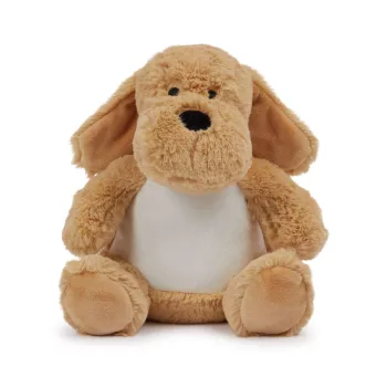   Mumbles Print Me - Barna kutyus emblémázható pocakkal - Ülve kb 20 cm