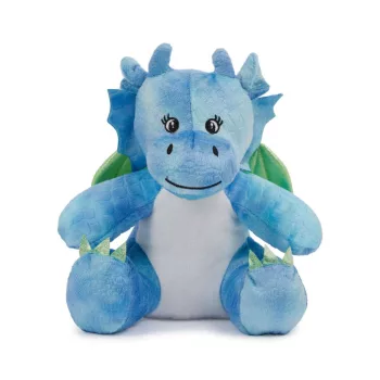   Mumbles Print Me - Kék sárkány emblémázható pocakkal - Ülve kb 20 cm