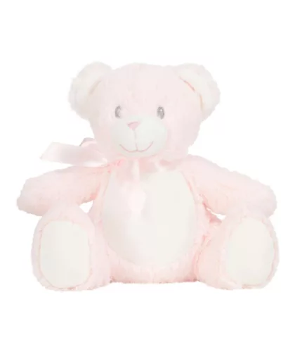 Mumbles Print Me - Rózsaszín mackó emblémázható pocakkal - Ülve kb 20 cm