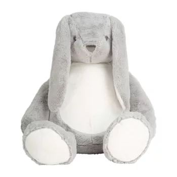   Mumbles Zippie - Extra nagy nyuszi emblémázható pocakkal - Szürke - Kb 65 cm