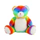 Mumbles Zippie - Szivárvány mackó emblémázható pocakkal - Kb 42 cm