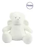 Mumbles Zippie - Fehér angyal mackó emblémázható pocakkal - Ülve kb 42 cm
