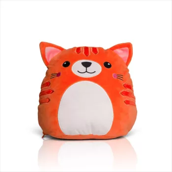   Mumbles SQUIDGY'S - Vörös cica emblémázható pocakkal - Kb 29 cm