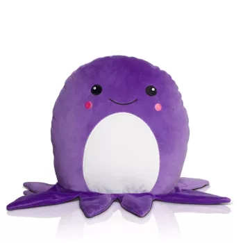   Mumbles SQUIDGY'S - Lila polip emblémázható pocakkal - Kb 29 cm