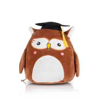   Mumbles SQUIDGY'S - Bölcs bagoly emblémázható pocakkal - Kb 29 cm