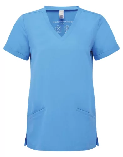 Onna "INVINCIBLE" - Rugalmas anyagú, V-nyakú női tunika - Ceil Blue - 3XL