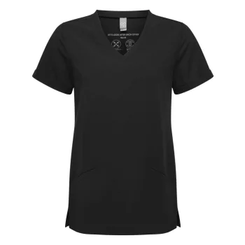   Onna "INVINCIBLE" - Rugalmas anyagú, V-nyakú női tunika - Exact Black - M