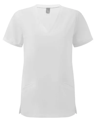 Onna "INVINCIBLE" - Rugalmas anyagú, V-nyakú női tunika - Vital White - 3XL