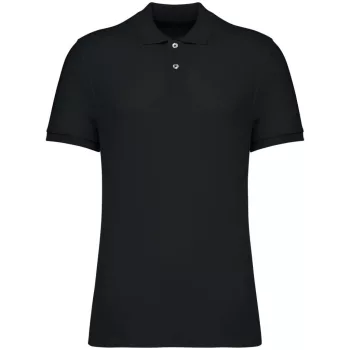   Native Spirit - 100% organikus pamut, pique galléros férfi póló - Fekete - 2XL