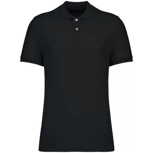 Native Spirit - 100% organikus pamut, pique galléros férfi póló - Fekete - 2XL