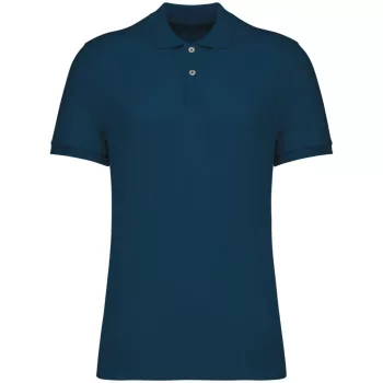   Native Spirit - 100% organikus pamut, pique galléros férfi póló - Pávakék - 3XL