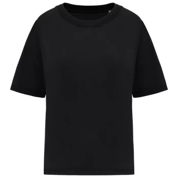   Native Spirit - Mosott hatású, oversized női póló - Mosott fekete - S/M