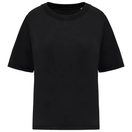 Native Spirit - Mosott hatású, oversized női póló - Mosott fekete - S/M