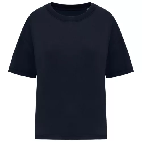 Native Spirit - Mosott hatású, oversized női póló - Mosott tengerészkék - S/M