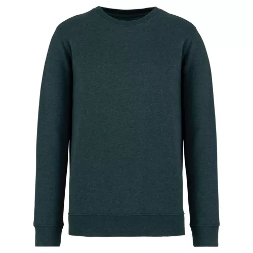 Native Spirit - Egyenes szabású, kerek nyakú unisex pulóver - Melírozott amazon zöld - 2XL