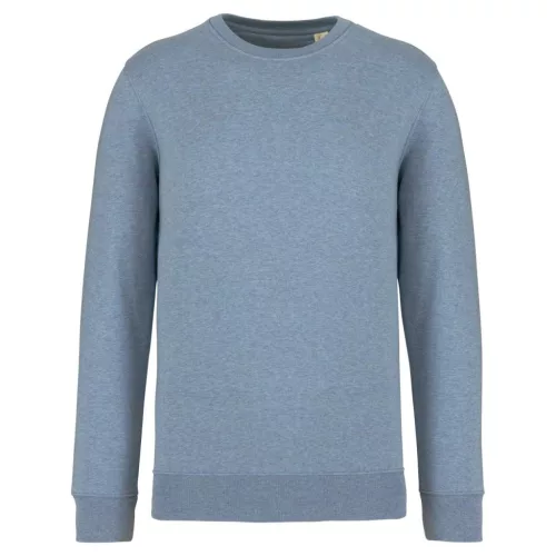 Native Spirit - Egyenes szabású, kerek nyakú unisex pulóver - Melírozott hűvös kék - M