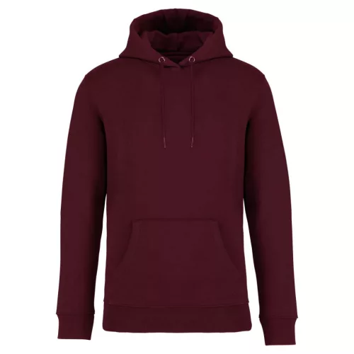 Native Spirit - Kapucnis, kenguru zsebes, bolyhos belsős unisex pulóver - Sötét cseresznye - M