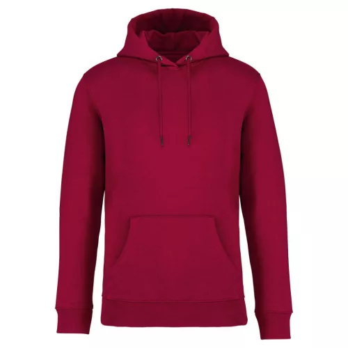 Native Spirit - Kapucnis, kenguru zsebes, bolyhos belsős unisex pulóver - Hibiszkusz piros - M