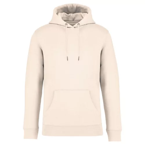 Native Spirit - Kapucnis, kenguru zsebes, bolyhos belsős unisex pulóver - Elefántcsont - M