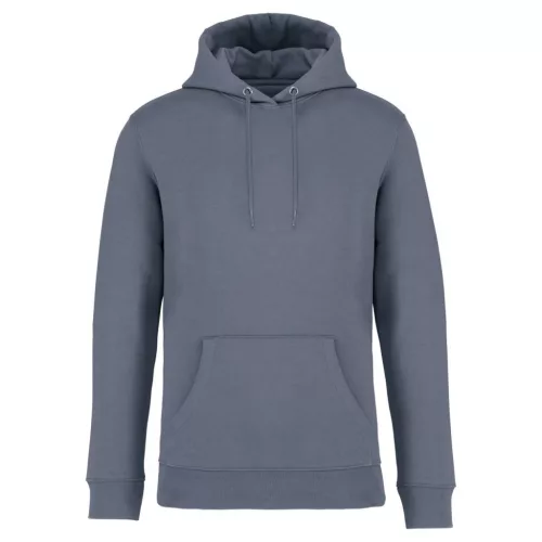 Native Spirit - Kapucnis, kenguru zsebes, bolyhos belsős unisex pulóver - Ásványszürke - M