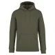 Native Spirit - Kapucnis, kenguru zsebes, bolyhos belsős unisex pulóver - Organic Khaki - L