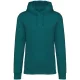 Native Spirit - Kapucnis, kenguru zsebes, bolyhos belsős unisex pulóver - Pávazöld - 2XL