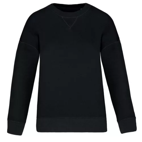 Native Spirit - Környezetbarát, laza szabású, ejtett vállú női pulóver - Fekete - 2XL