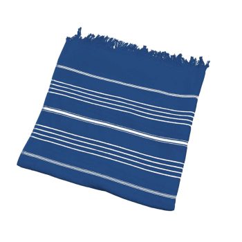   OLIMA Csíkos beach & spa peshtemal törölköző - Világos tengerészkék/Fehér - 90 x 170