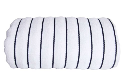 OLIMA Beach - Strandtörölköző - Fehér/Tengerészkék - 90 x 180