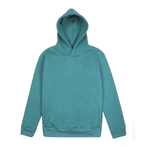 Vesti MYA - Oldalsó zebes, kapucnis, puha unisex pulóver - Aqua Green - XS