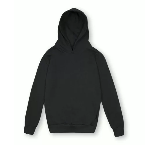 Vesti MYA - Oldalsó zebes, kapucnis, puha unisex pulóver - Fekete - 2XL