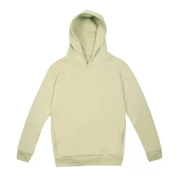   Vesti MYA - Oldalsó zebes, kapucnis, puha unisex pulóver - Krém - M