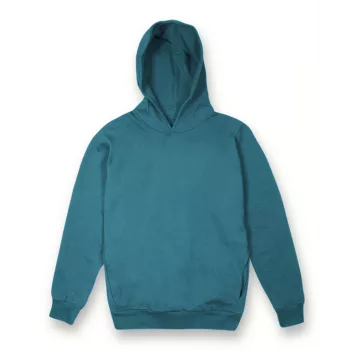   Vesti MYA - Oldalsó zebes, kapucnis, puha unisex pulóver - Petrol - XL