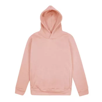   Vesti MYA - Oldalsó zebes, kapucnis, puha unisex pulóver - Halvány rózsaszín - XL