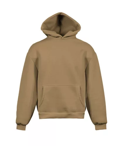 Vesti BOXY - Kenguru zsebes, kapucnis unisex pulóver - Tobacco - 2XL