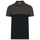 Designed To Work - Kontrasztos, pique unisex galléros póló - Fekete/Sötétszürke - XL