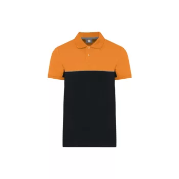   Designed To Work - Kontrasztos, pique unisex galléros póló - Fekete/Narancssárga - M