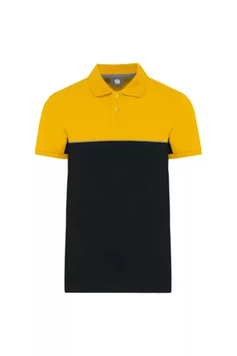 Designed To Work - Kontrasztos, pique unisex galléros póló - Fekete/Sárga - M