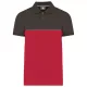 Designed To Work - Kontrasztos, pique unisex galléros póló - Piros/Sötétszürke - 2XL