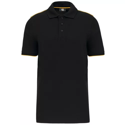 Designed To Work - Pique férfi galléros póló - Fekete/Sárga - 3XL