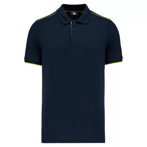 Designed To Work - Pique férfi galléros póló - Tengerészkék/Fluoresz.sárga - 2XL