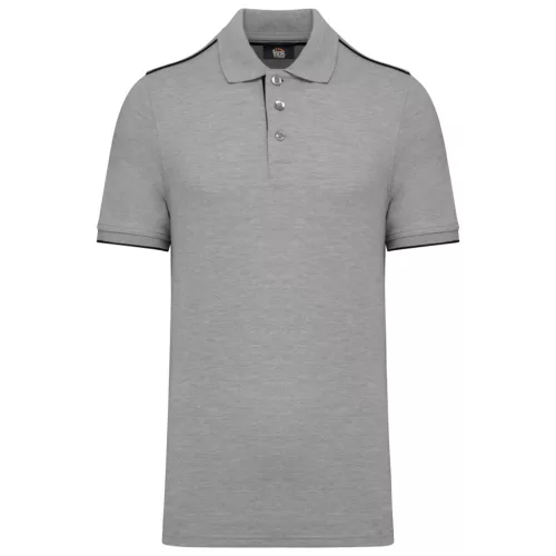 Designed To Work - Pique férfi galléros póló - Oxford Grey/Black - XL
