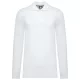 Designed To Work - Hosszú ujjú pique férfi galléros póló - Fehér - 5XL