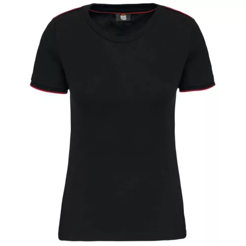 Designed To Work - Kerek nyakú női póló - Fekete/Piros - 3XL