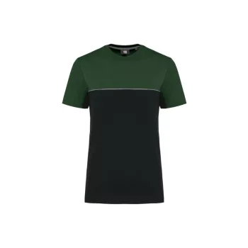   Designed To Work - Kétszínű unisex póló - Fekete/Sötétzöld - S