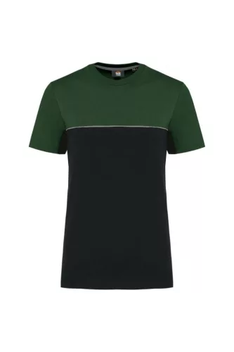 Designed To Work - Kétszínű unisex póló - Fekete/Sötétzöld - XL